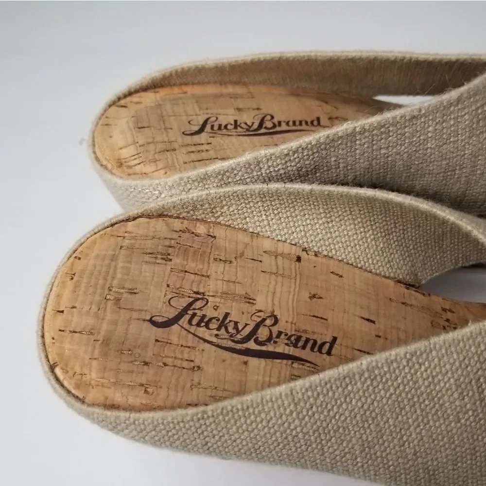 Lucky Brand sandals wedge heel cork size 10